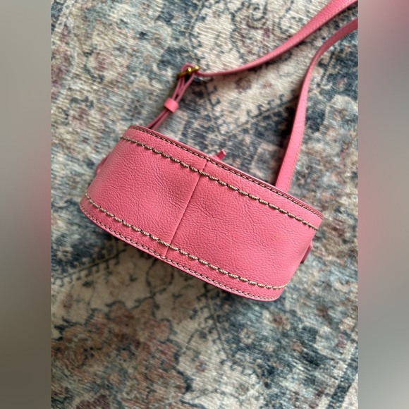 Fossil Palmer Pink Leather Suede Crossbody Shoulder Belt Bag - Picture 6 of 12